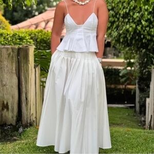 Zara White Midi Skirt